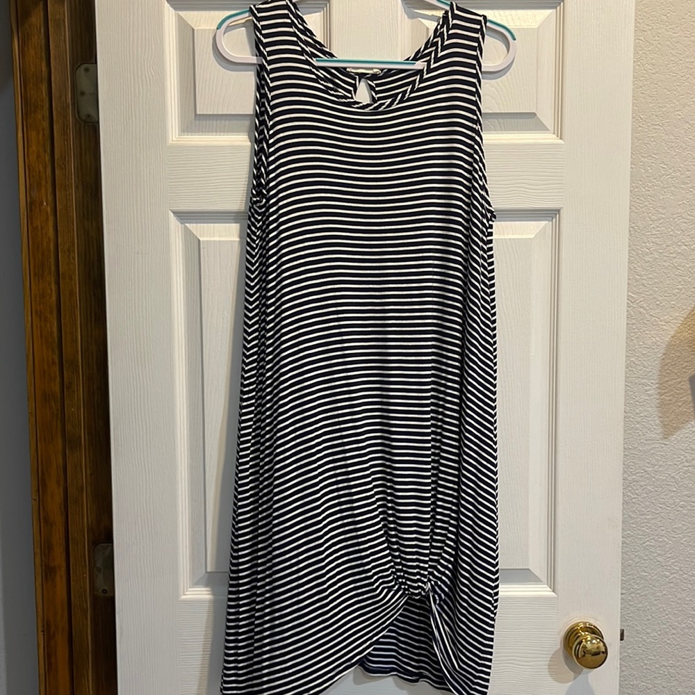 Navy/White Sleeveless Dresd